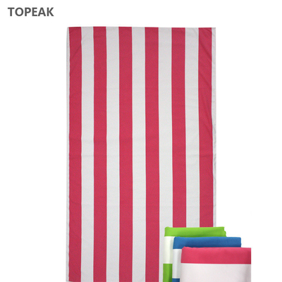 Пляжный полотенце пинка и белых Striped персонализировало 180x90cm